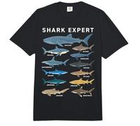 Shark Expert Chart Kids Boys Men Ocean Species Comfort Colors Adult Heavyweight T-Shirt