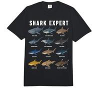 Shark Expert Chart Kids Boys Men Ocean Species Comfort Colors Adult Heavyweight T-Shirt