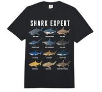 Shark Expert Chart Kids Boys Men Ocean Species Comfort Colors Adult Heavyweight T-Shirt