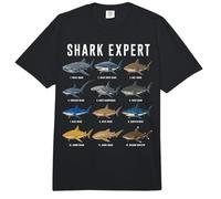 Shark Expert Chart Kids Boys Men Ocean Species Comfort Colors Adult Heavyweight T-Shirt