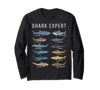 Shark Expert Chart Kids Boys Men Ocean Species Manga Larga