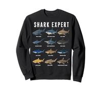 Shark Expert Chart Kids Boys Men Ocean Species Sudadera