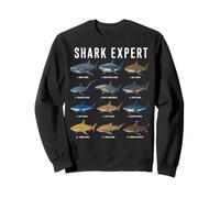 Shark Expert Chart Kids Boys Men Ocean Species Sudadera