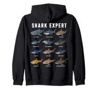 Shark Expert Chart Kids Boys Men Ocean Species Sudadera con Capucha