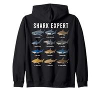 Shark Expert Chart Kids Boys Men Ocean Species Sudadera con Capucha