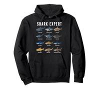 Shark Expert Chart Kids Boys Men Ocean Species Sudadera con Capucha