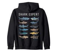 Shark Expert Chart Kids Boys Men Ocean Species Sudadera con Capucha