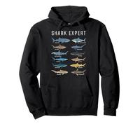 Shark Expert Chart Kids Boys Men Ocean Species Sudadera con Capucha
