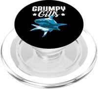 Shark Grumpy Gills Angry Dad Father Funny Retro Película de TV PopSockets PopGrip para MagSafe
