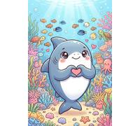 Shark Heart Hands Journal: Cute Kawaii Shark Notebook with Heart Hands Cover for Ocean Lovers, Journaling, and Writing