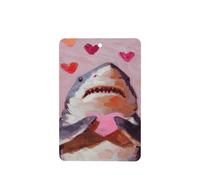 Shark Holding A Pink Heart - Ambientadores para coche, 4 unidades, tarjetas perfumadas colgantes, tarjetas perfumadas para coche, tabletas de aromaterapia
