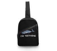 Shark I'm Teething Sling Bag Crossbody Hombro Viaje Cofre Mochila Mochila Plegable para Deportes Compras Senderismo