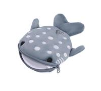 Shark Mine Pouch Mini Cute Change Change Bags Small Cartoon Mine Pouch Funny Zippered Cosmetic Bag Headphone Wallet Small Wood Bags for Women (Gray)