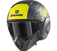 Shark NC Casco de Moto, Hombre, Gris/Negro/Fluo, Small