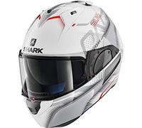 SHARK NC Casco per Moto, Hombre, Blanco/Rojo, XS