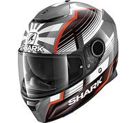 SHARK NC Casco per Moto, Hombre, Gris/Rojo, XL