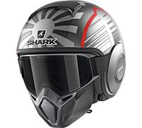 SHARK NC Casco per Moto, Hombre, Gris/Rojo, XS