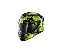 SHARK NC Casco per Moto, Hombre, Negro/Amarillo, XS