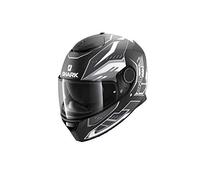 SHARK NC Casco per Moto, Hombre, Negro/Blanco, S