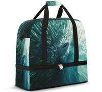 Shark Ocean Animals - Bolsa de viaje para mujeres y hombres, bolsa de viaje para fin de semana, plegable, húmeda, separada, 47 L, bolsa de mano para deportes, gimnasio, yoga, color, 47 L, Organizador