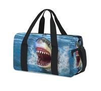 Shark Ocean - Bolsa de deporte para fin de semana con diseño de tiburón y mar, bolsa de viaje informal para viajes, gimnasio, para niños, niñas, niños, mujeres y hombres