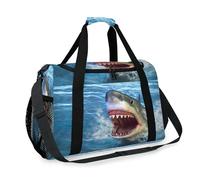 Shark Ocean - Bolsa de viaje para niñas, niños, mujeres y hombres, bolsa de viaje con diseño de tiburón para fin de semana, bolsa de hombro para viajes, deportes, gimnasio