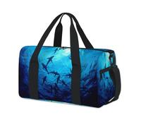 Shark Ocean - Bolsa deportiva con estampado de tiburón, para fin de semana, para la noche, para viajes, gimnasio, para niños, niñas, niños, mujeres y hombres