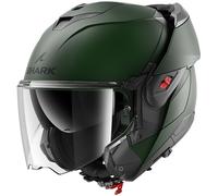 Shark OXO Blank G02 Casco Moto Modular, Unisex, Dark Green Mat, M