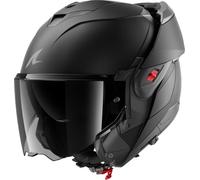 SHARK OXO Dark Shadow KMA Casco Moto Modular, Unisex, Black Mat, M