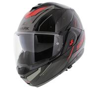 Shark Oxo Modular Casco Rydger - Negro Brillante Plata Rojo