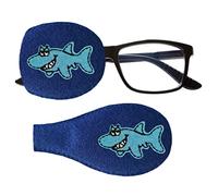 Shark - Parche de tela reutilizable para niños y adultos, para ambliopía ortopédica, tratamiento de oclusión de ojo perezoso para gafas
