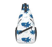 Shark Pattern Sling Bag Senderismo Mochila Crossbody Hombro Mochila Viaje Chest Pack para Hombres Mujeres