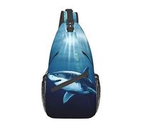 Shark Pattern Sling Bag Senderismo Mochila Crossbody Hombro Mochila Viaje Chest Pack para Hombres Mujeres