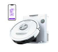 Shark PowerDetect Robot Aspirador, vaciado automático, navegación 3D y LiDAR, base antialérgenos, tecnología NeverStuck, para alfombras, suelos y pelo de mascotas, WiFi/App/Alexa, blanco, AV2820VEEUWH