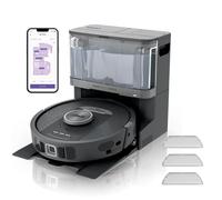 Shark PowerDetect Robot Aspirador y mopa 2 en 1, Base NeverTouch con Carga y Vaciado automáticos, 30 días, navegación 3D y LiDAR, NeverStuck, WiFi/App/Alexa, Negro, RV2800YEEU
