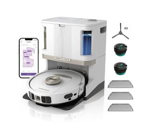 Shark PowerDetect, Robot Aspirador y Mopa 2 en 1, Blanco, AV2820ZEEUWH | Base NeverTouch Pro con Limpieza, Carga y Vaciado Automáticos, 60 Días, Navegación 3D y LiDAR, NeverStuck, Wifi/app