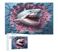 Shark - Puzzle para niños, 1000 unidades, rompecabezas de madera, kit de bricolaje, relajación, juegos para adolescentes y adultos (75 x 50 cm)