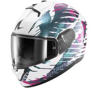 Shark Ridill 2 Reptaia, casco integral XS male Blanco/Verde Oscuro/Turquía/Fucsia