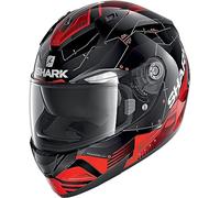 Shark RIDILL MECCA Casco de Moto, Hombre, Negro Rojo Gris, X-Small