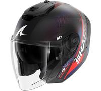 SHARK Casco abierto RS Jet Carbon Speed-Tech, carbono mate femenino, XL Negro/Gris/Azul/Rojo