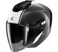 Shark RS Jet Carbon Skin Casco Jet, negro-blanco, tamaño XL para Hombres