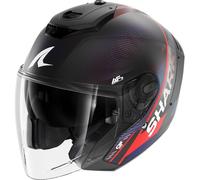 Casco Jet Shark RS JET CARBON SPEED-TECH Mat Carbon Blue Red