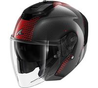 Shark RS Jet Carbon Ikonik, casco jet S male Negro/Rojo