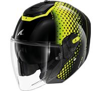 Shark RS Jet Stride Casco Jet, negro/amarillo, Talla M (57/58)