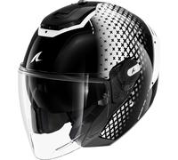 Shark RS Jet Stride Casco Jet, Negro/Blanco, Talla S (55/56)