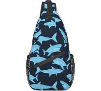 Shark Sharks Crossbody Sling Bag con Correa Ajustable para el Hombro Mochila para Mujeres Hombres Senderismo Viajes