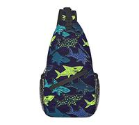 Shark Sharks Sling Backpack Crossbody Chest Bag Daypack Mochilas de Hombro Bolsa de Gimnasio para Senderismo Viajes Casual Walking