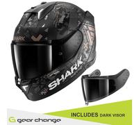 Shark Skwal i3 Casco de Motocicleta Hellcat Matt KUA - Incluye Vis Oscuro