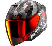 Shark Skwal i3 Jet Hellcat, casco abierto M female Mate Negro/Plata/Rojo
