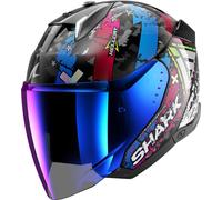 Casco Jet Shark SKWAL I3 JET HELLCAT Black Chrom Blue